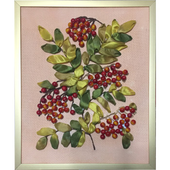 Rowan Sprig. Ribbon Embroidery